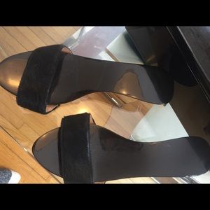 Rare Hermes « La Mule Amour » Black lacquer sandal